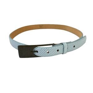 The Worth Collection Vintage Blue Karung Leather Belt Medium